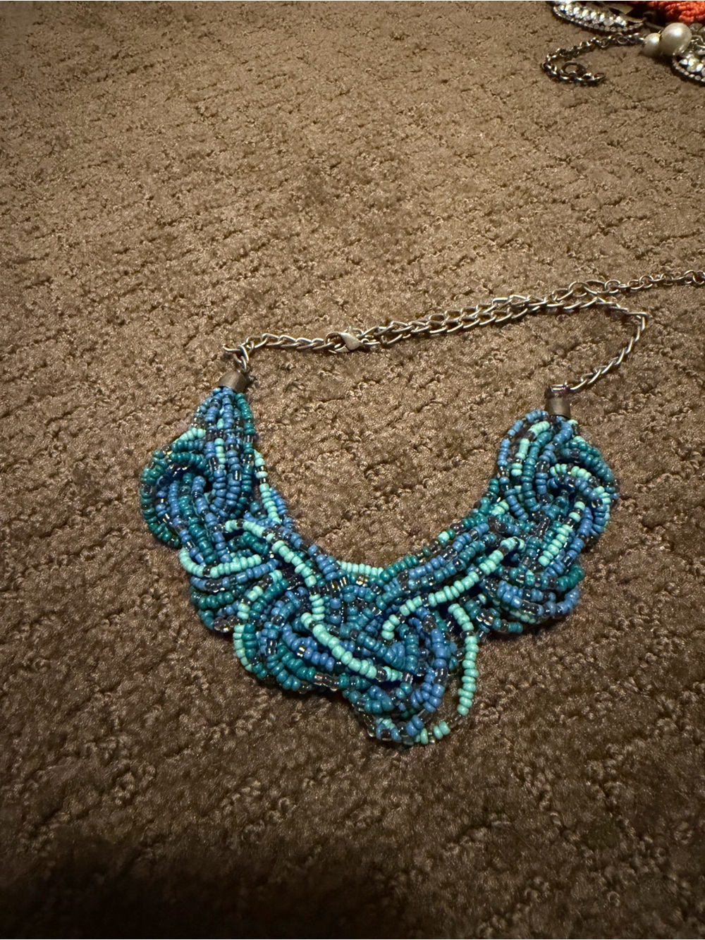 G.H. Bass & Co. Turquoise and Blue Beaded Statement Necklace